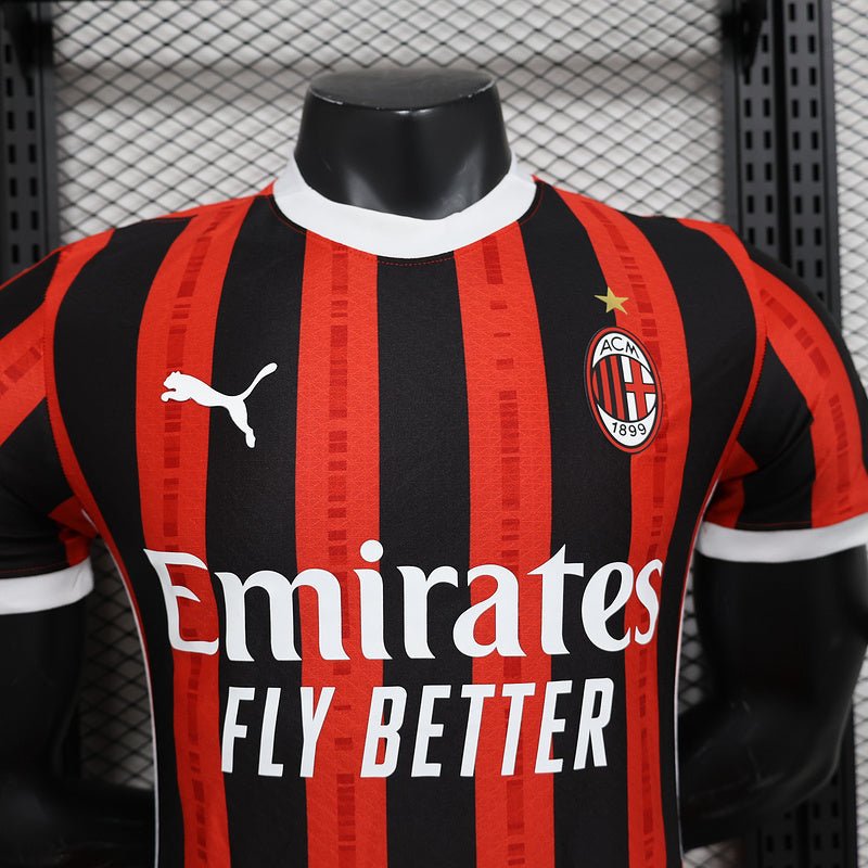 Milan Home 24/25 Jogador Puma - Vermelho e Preto