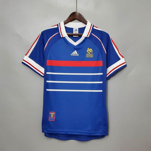França Home Retrô 1998 Masculino Adidas  - Azul