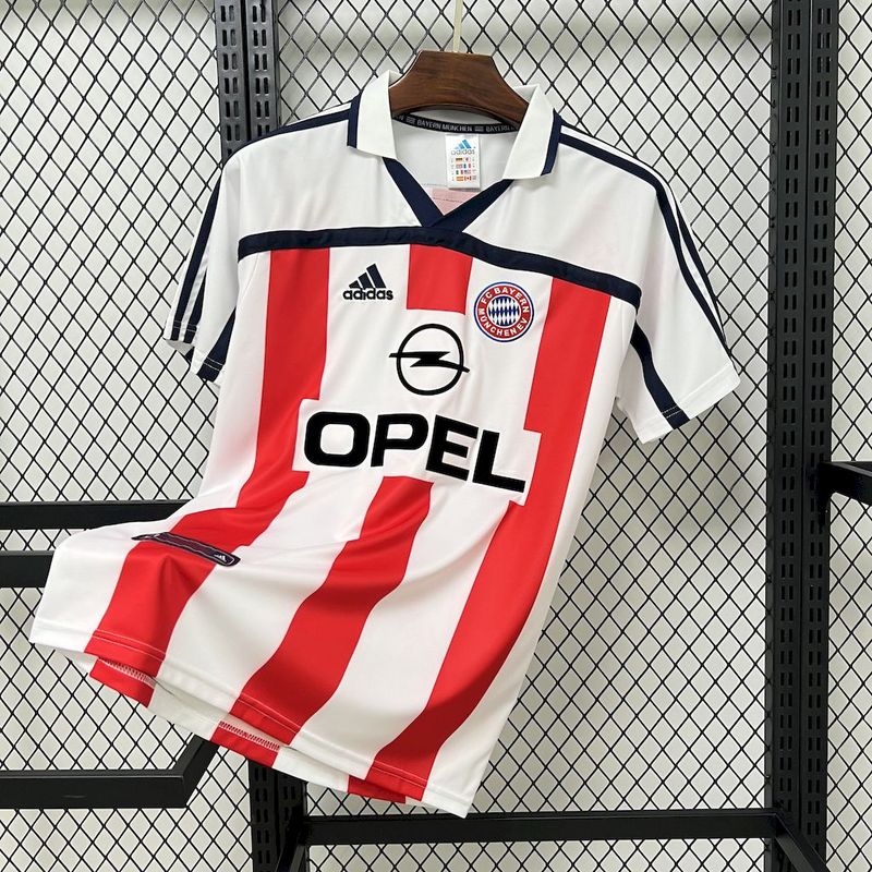 Bayern de Munique Away Retrô 99/00 Adidas - Branco e Vermelho