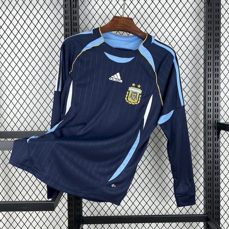 Argentina Retro Away 2006  Manga Longa - Azul