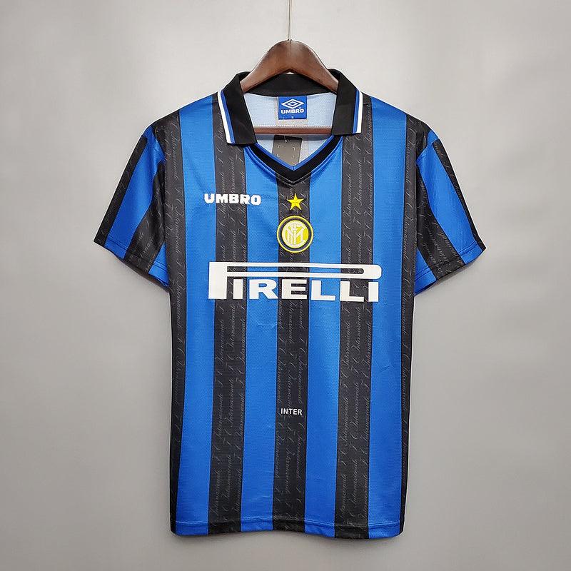 Inter de Milão Home Retrô 1997/1998 Umbro - Azul e Preta