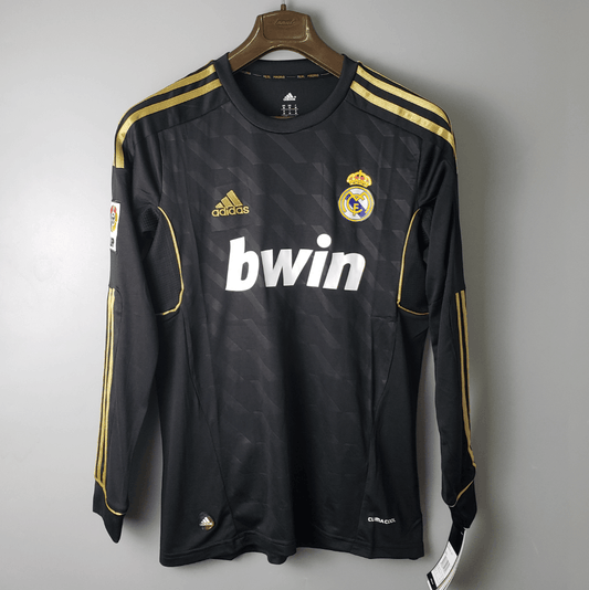 Real Madrid Away Retrô 11/12 Manga Longa Adidas - Preto