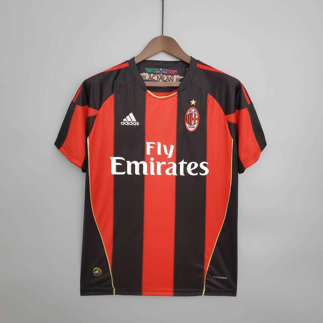 Milan Home Retrô 2010/2011 Adidas - Vermelha e Preta