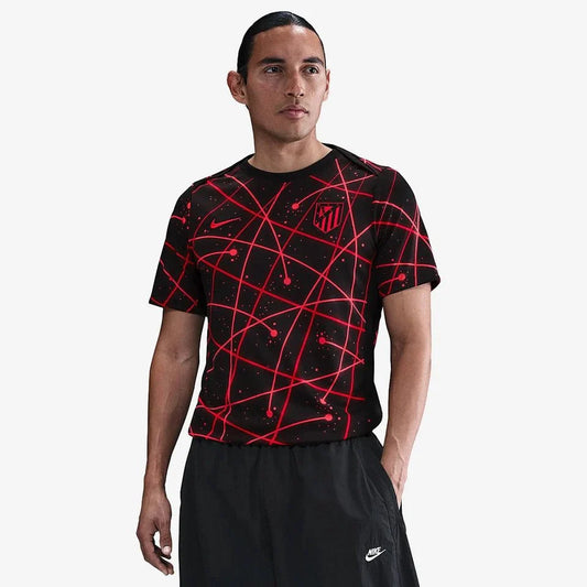 Atlético de Madrid Pré Jogo 25/26 Torcedor Nike - Preto  e Vermelho