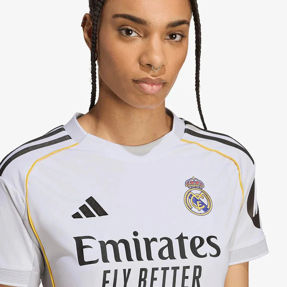 Real Madrid Home 25/26 Feminina Adidas  - Branca