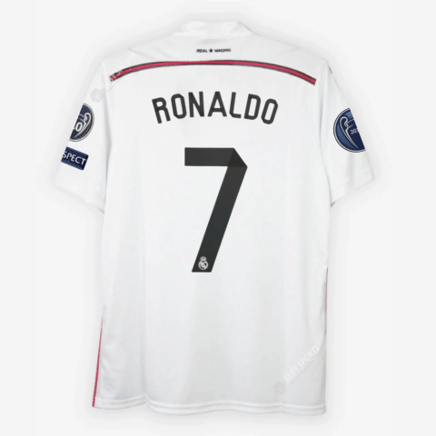 Real Madrid Home 14/15 Retro Adidas Com Patchs - Branco