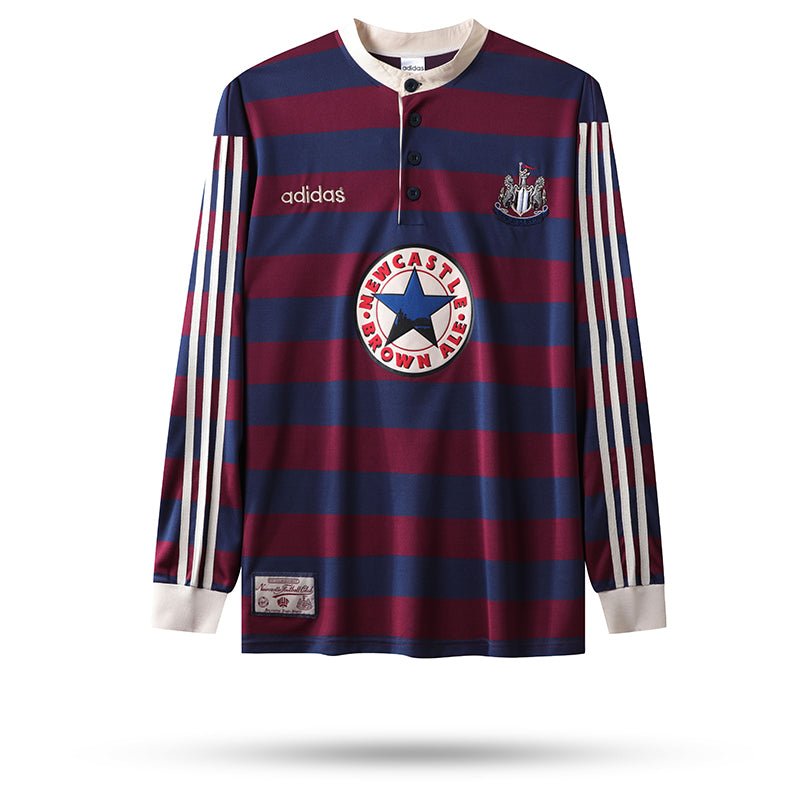 Newcastle Away Retro Manga Longa 95/96 Adidas - Azul e Vinho