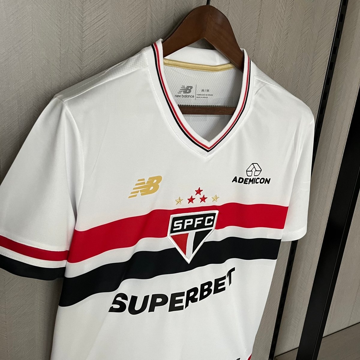 São Paulo Home 25/26 Torcedor New Balance  Masculino - Branco e Vermelho