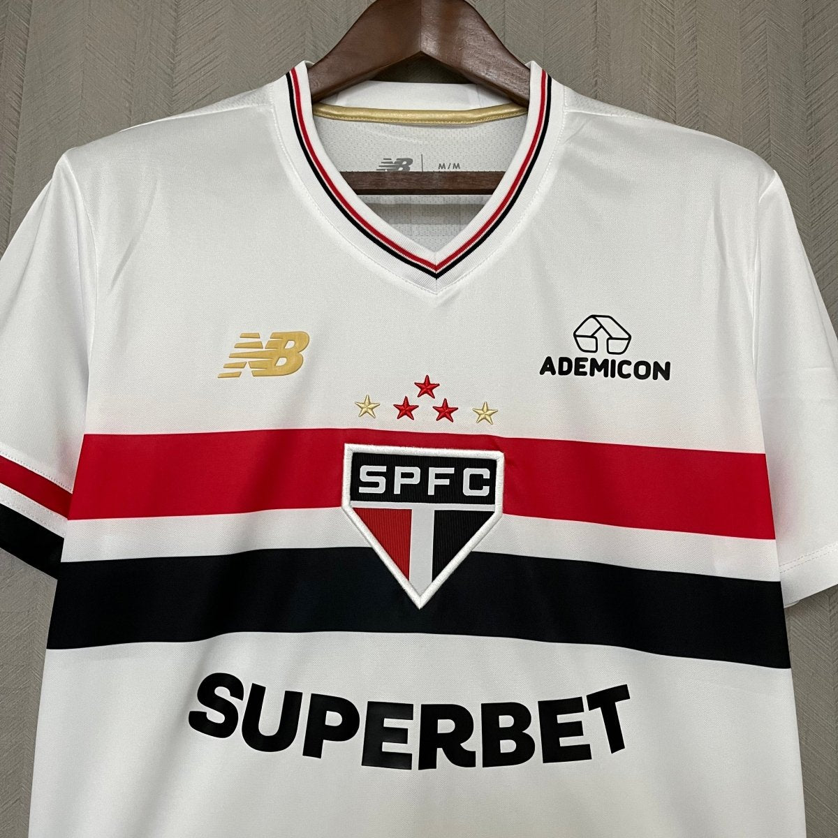 São Paulo Home 25/26 Torcedor New Balance  Masculino - Branco e Vermelho