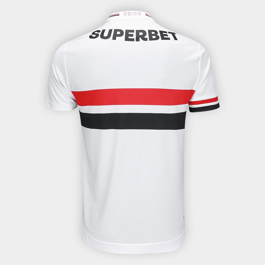 São Paulo Home 25/26 Jogador New Balance Masculina - Branco e Vermelho