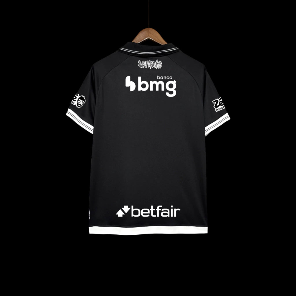 Vasco Home 25/26 Torcedor Com Patrocínios  - Preta e Branca