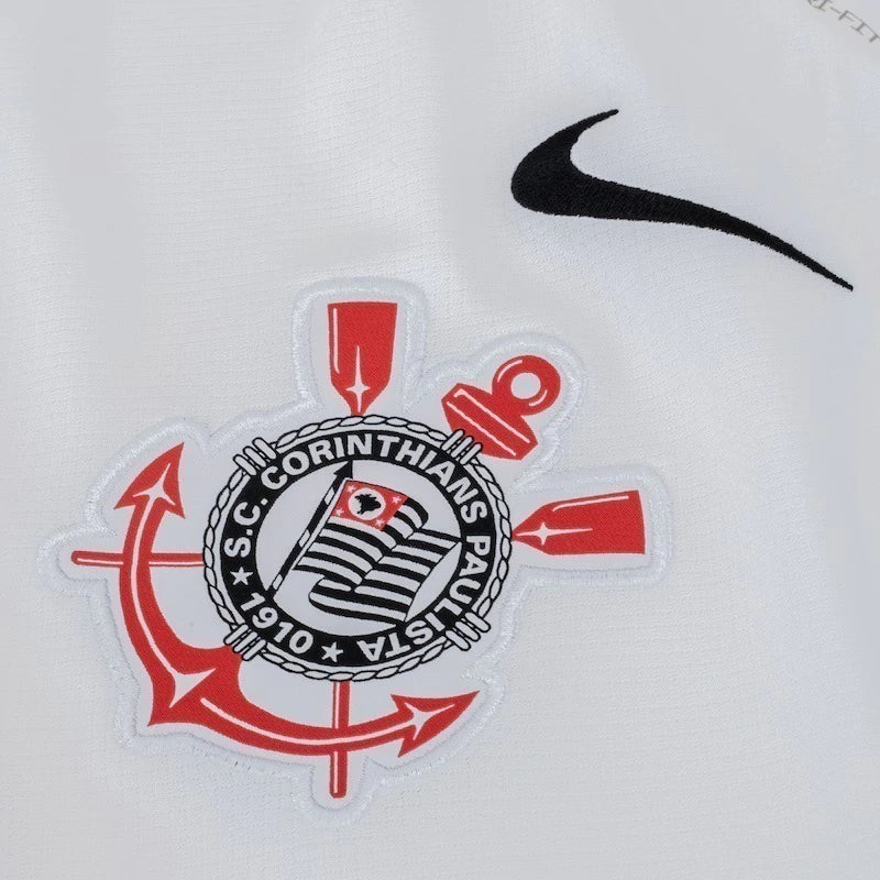Corinthians Home 25/26 Torcedor Nike Masculina - Branca e Preta