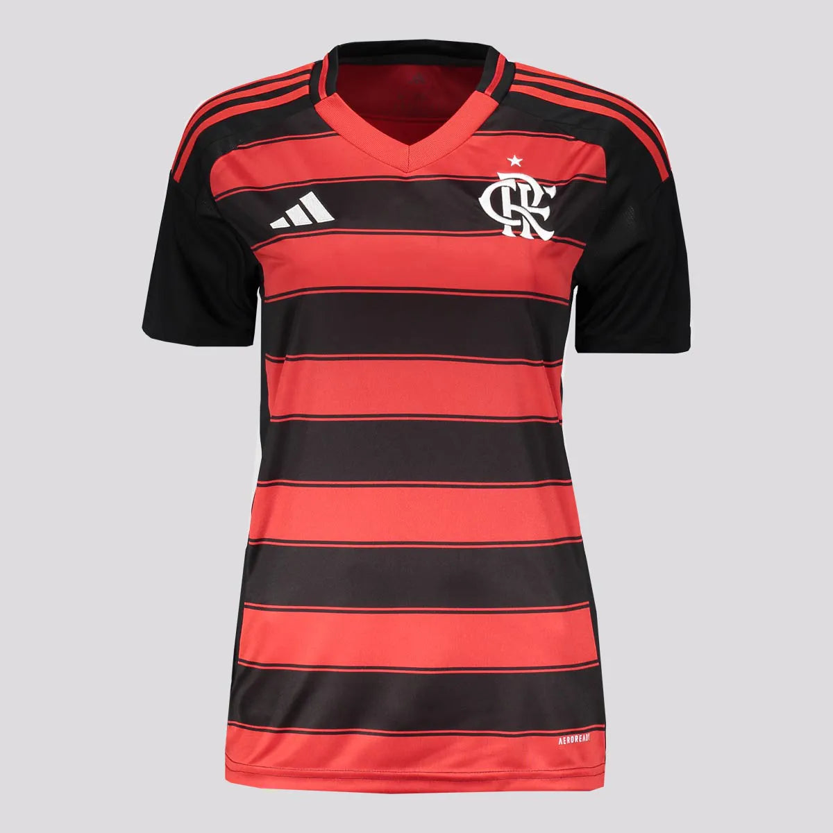 Flamengo Home 25/26 Adidas Torcedor Feminino - Vemelho e Preto