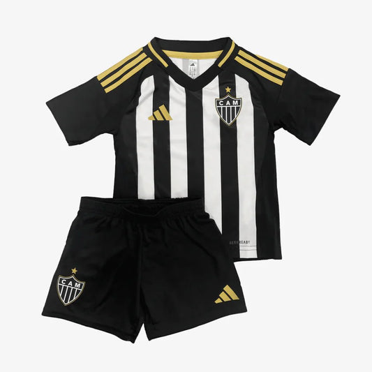Kit Infantil Atlético Mineiro Home 25/26 - Preto e Branco