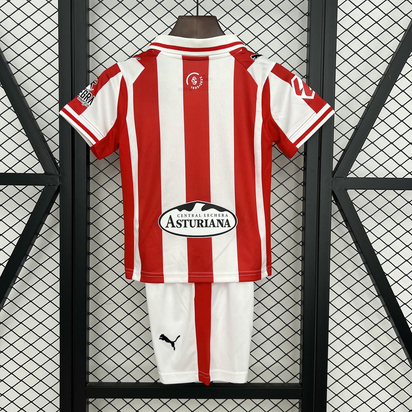 Kit Infantil Sporting Gijon Home 25/26 - Vermelho e Branco