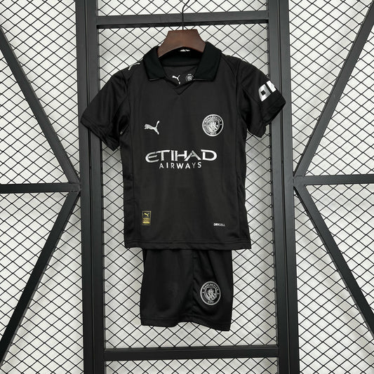 Kit Infantil Manchester City Third 25/26  - Preto