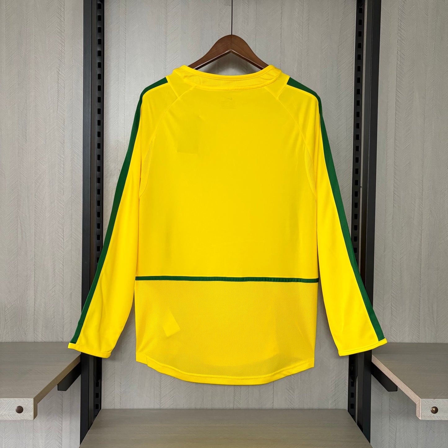 Brasil Home Retrô 2002 Manga Longa Nike - Amarela