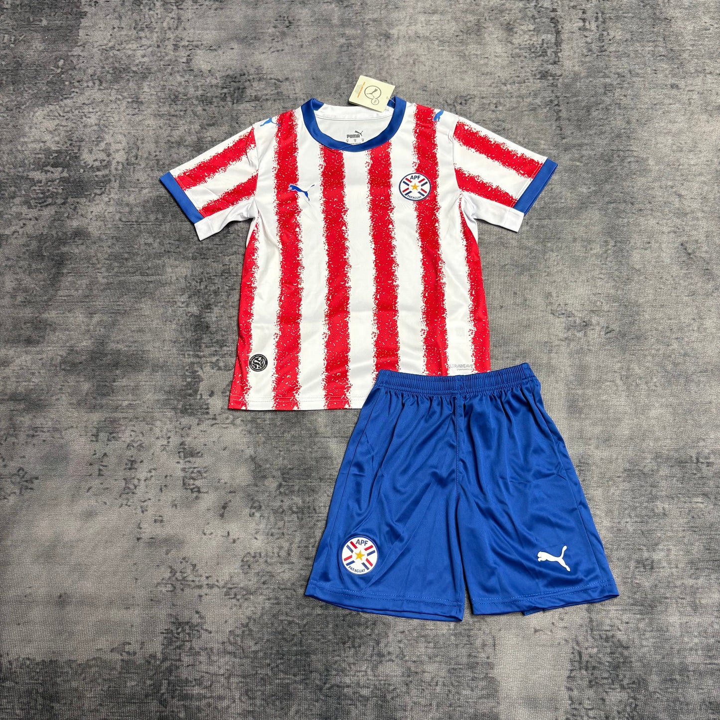 Kit Infantil Paraguai Home 26/27 - Branco e Vermelho