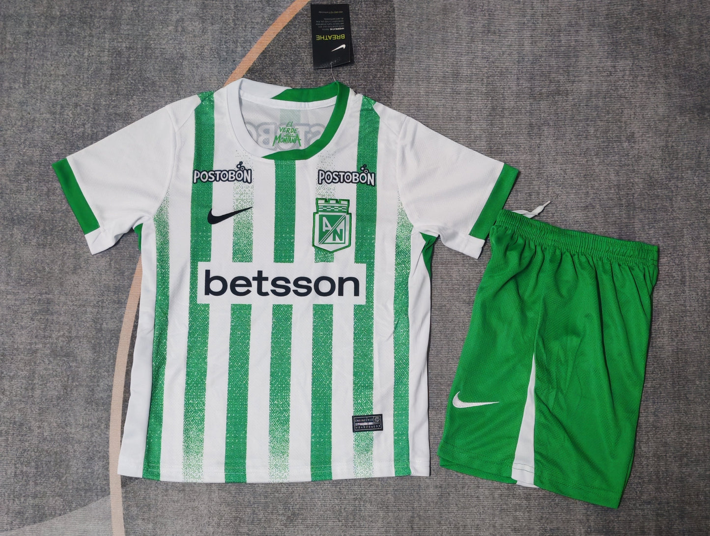Kit Infantil Atletico Nacional Home 25/26 - Branco e Verde