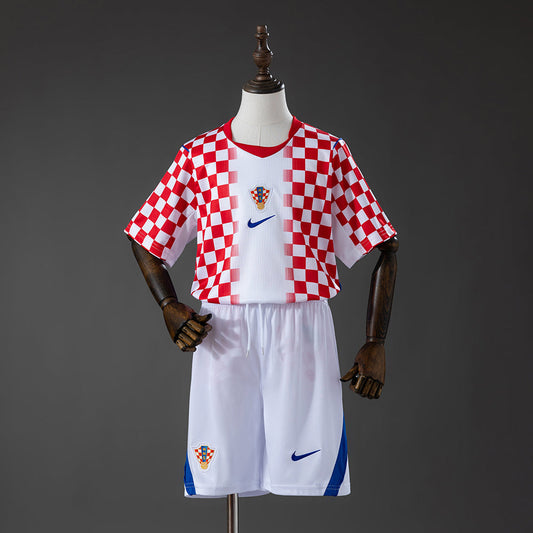 Kit Infantil Croácia Home 26/27 - Branco e Vermelho