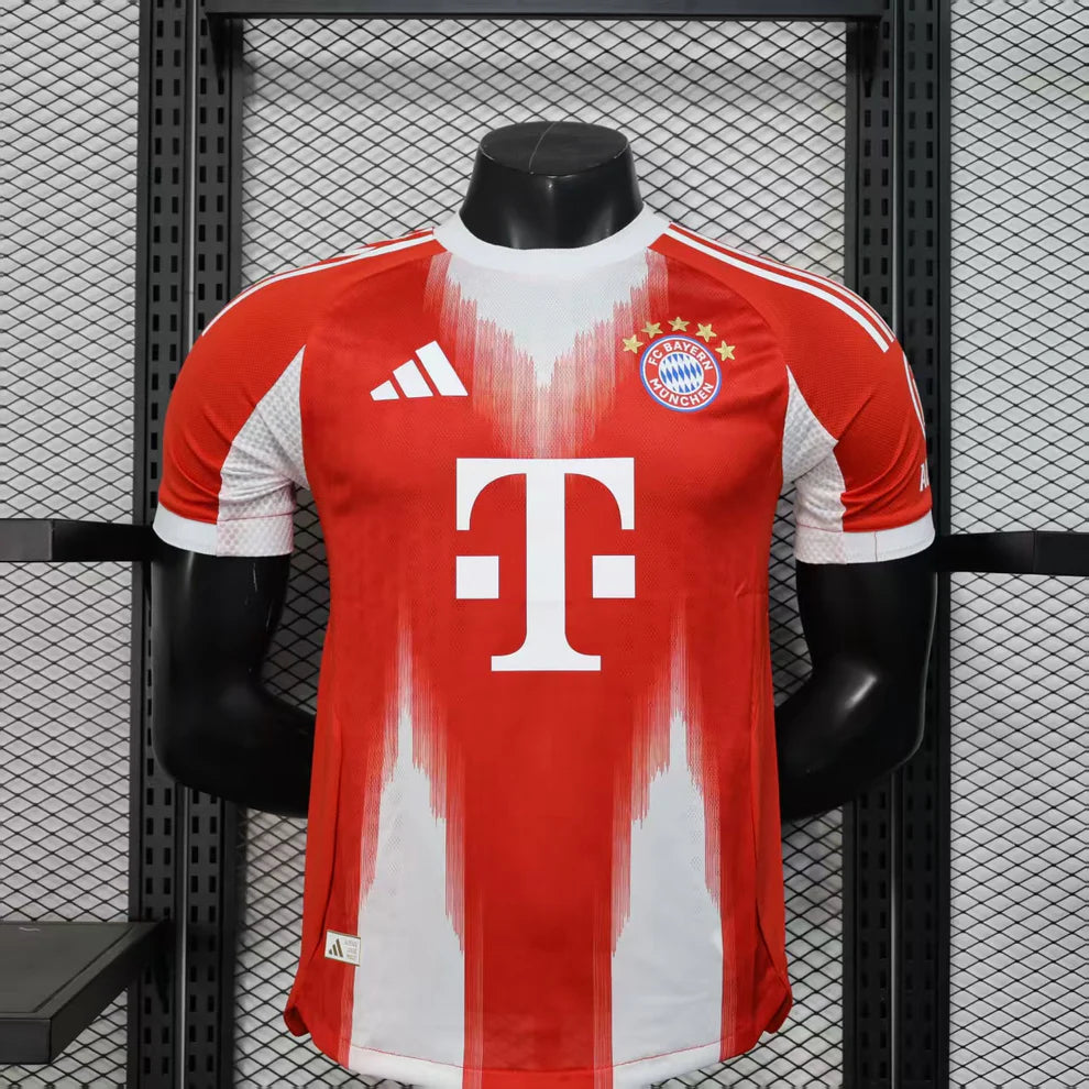 Bayern de Munique Home 25/26 Jogador Adidas - Vermelho e Branco