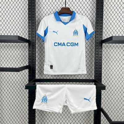 Kit Infantil Olympique De Marseille Home 25/26 - Branco