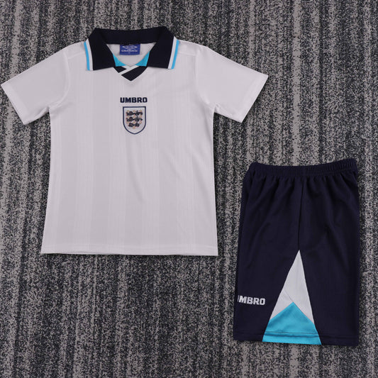 Kit Infantil Inglaterra Home Retro 1996 - Branca