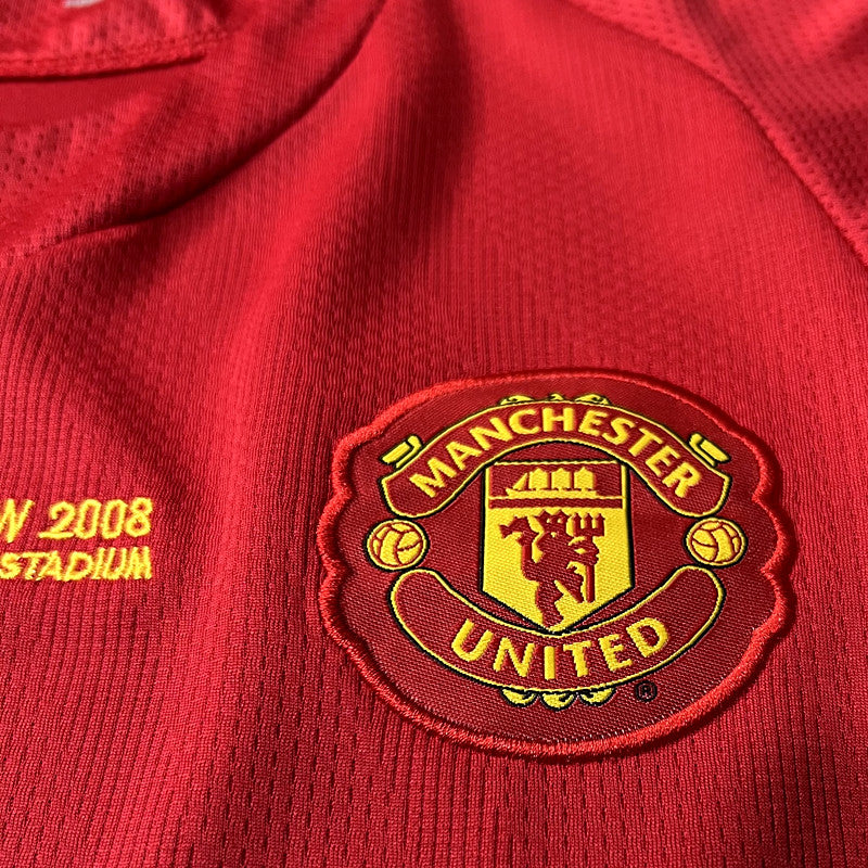 Kit infantil Manchester United Retrô Home 2008 - Vermelho