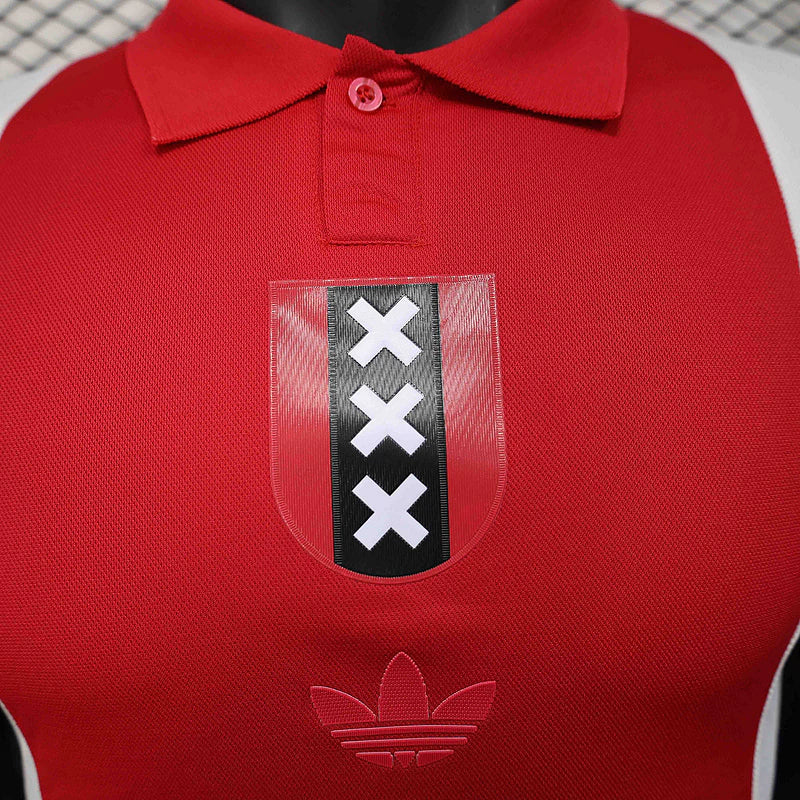 Ajax 125 Anos 25/26 Manga Longa Jogador Adidas - Vermelho e Branco
