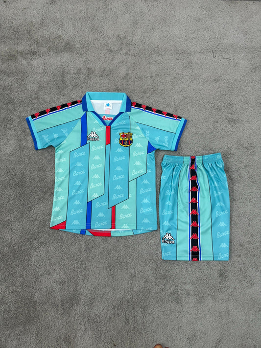 Kit Infantil Barcelona Away Retrô 96/97 - Verde