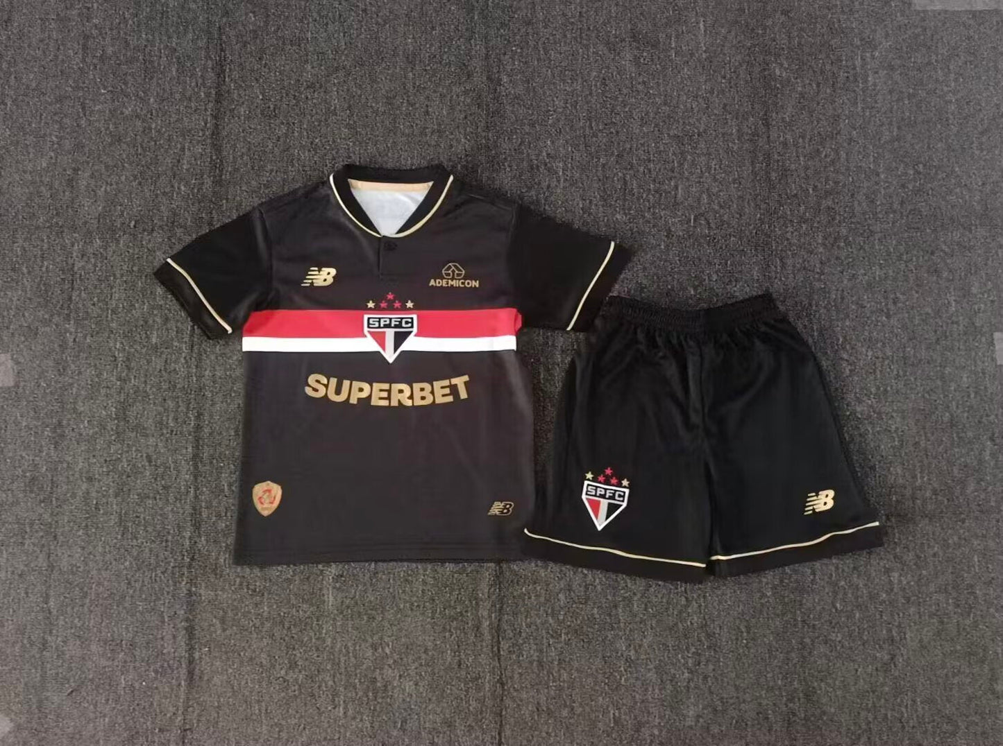 Kit Infantil São Paulo Third 25/26 - Preto