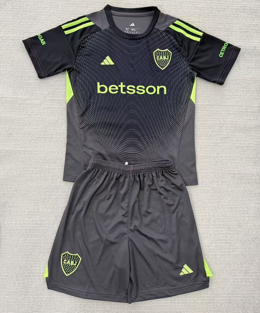 Kit Infantil Boca JRS Goleiro 25/26  - Cinza Escuro