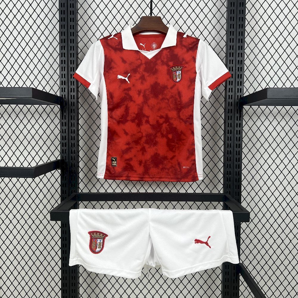 Kit Infantil Braga Home 25/26 - Vermelho e Branco