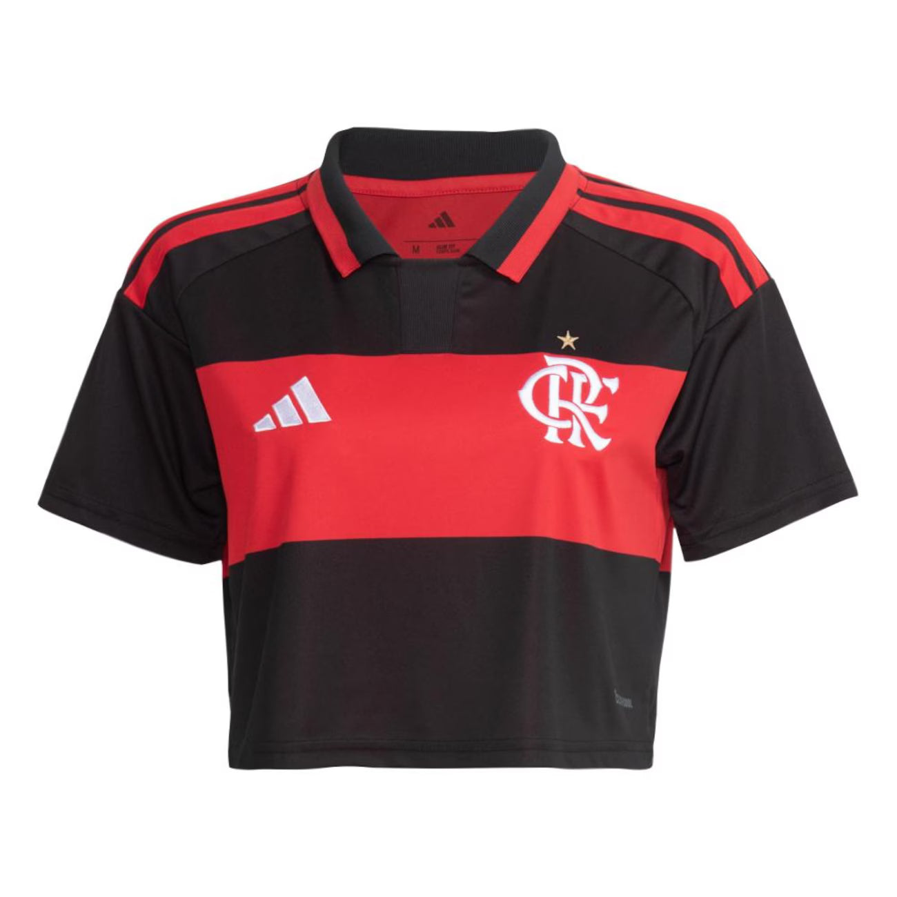 Flamengo Home 26/27 Cropped Adidas Torcedor Feminino - Vemelho e Preto