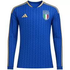 Italia Home Manga Longa 26/27 Masculina Torcedor Adidas - Azul