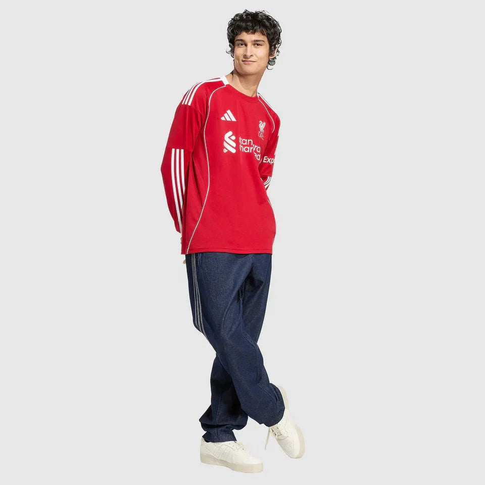 Liverpool Home 25/26 Manga Longa Adidas - Vermelha
