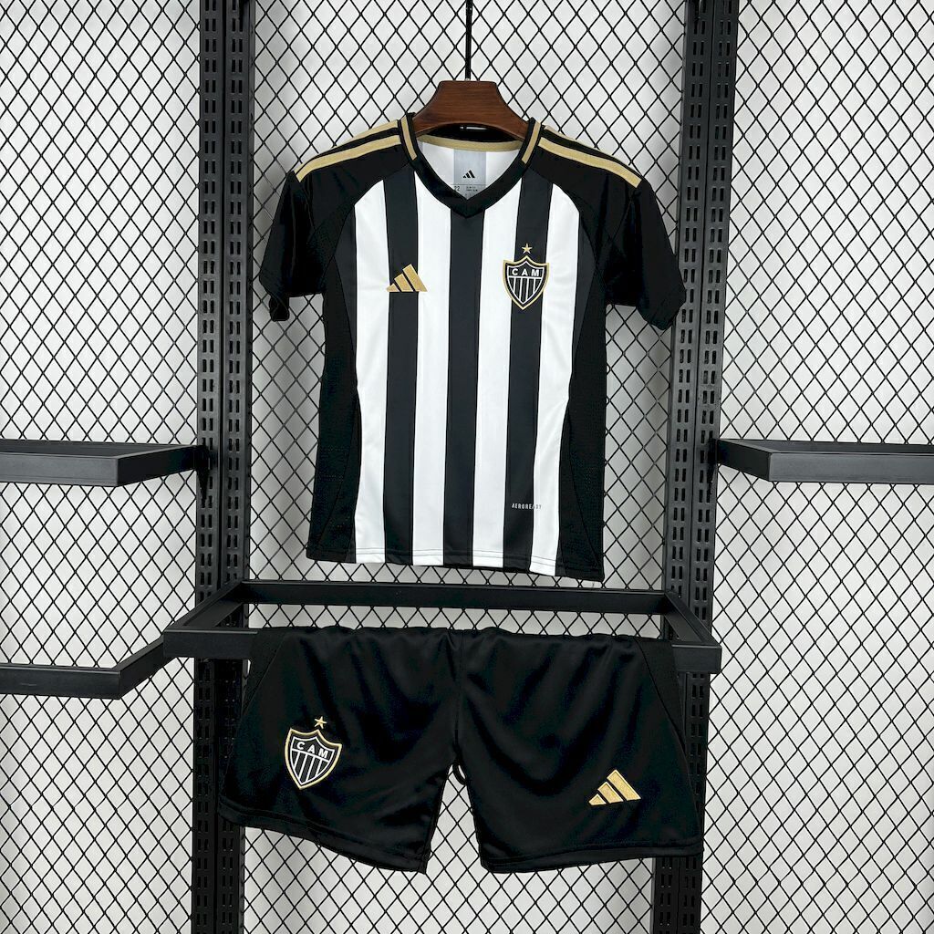 Kit Infantil Atlético Mineiro Home 25/26 - Preto e Branco