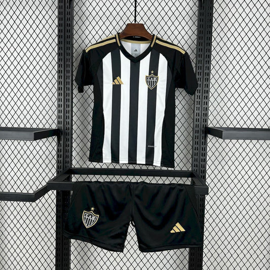 Kit Infantil Atlético Mineiro Home 25/26 - Preto e Branco