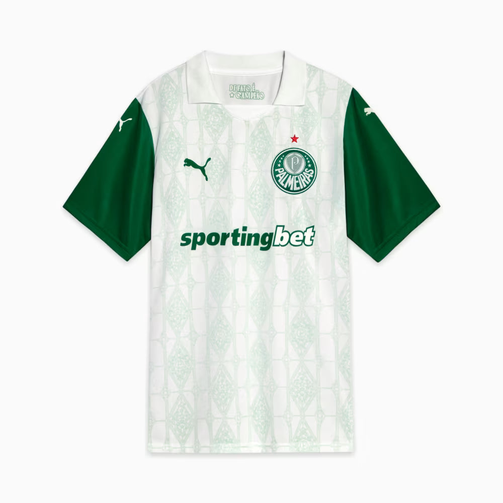 Palmeiras Away 25/26 Torcedor Masculina Puma - Branca e Verde