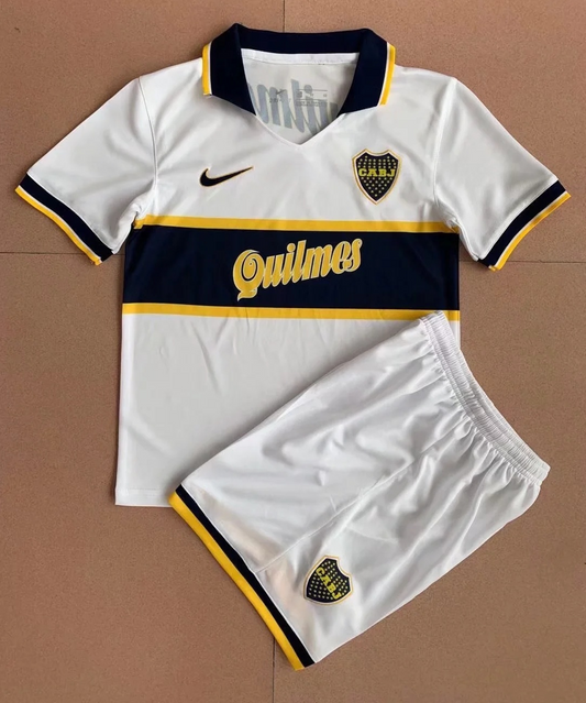 Kit Infantil Boca Jrs Away Retro 96/97  - Branco